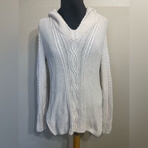 JEANNE PIERRE Cream Long Cable Knit Sweater Medium